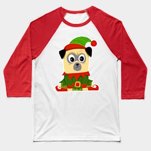 Christmas is coming, pug dressed up as christmas elf Baseball T-Shirt